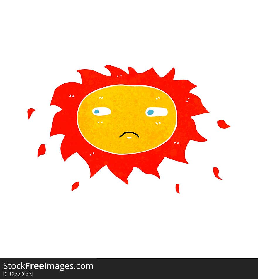 cartoon sad sun