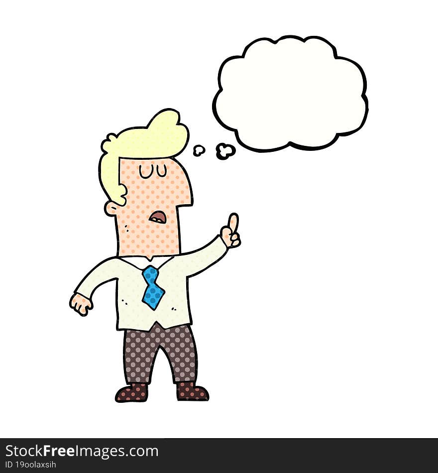 thought bubble cartoon businessman