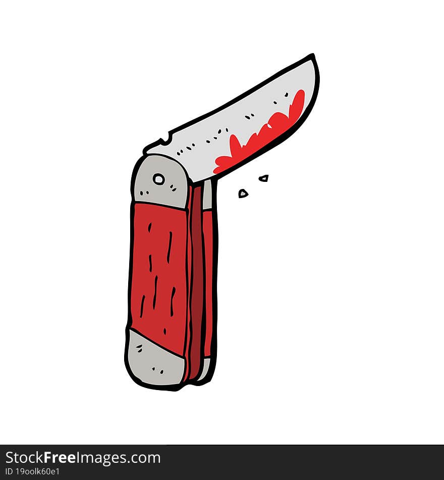 Cartoon Bloody Folding Knife