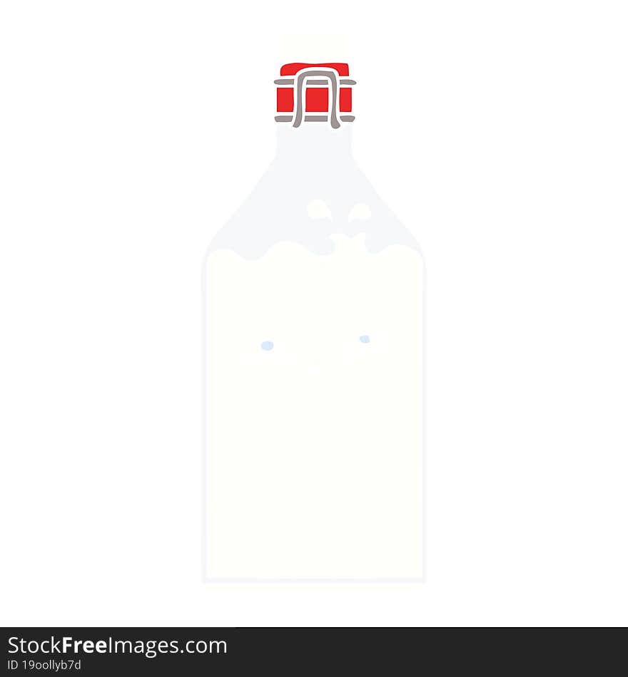 flat color style cartoon old milk bottle