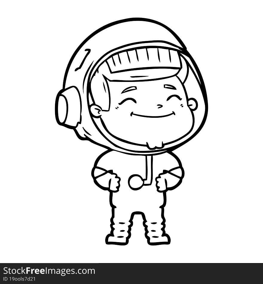 happy cartoon astronaut. happy cartoon astronaut