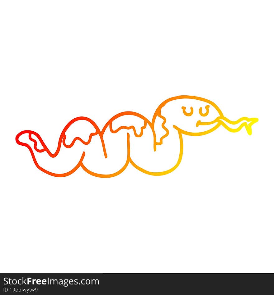 warm gradient line drawing cartoon snake