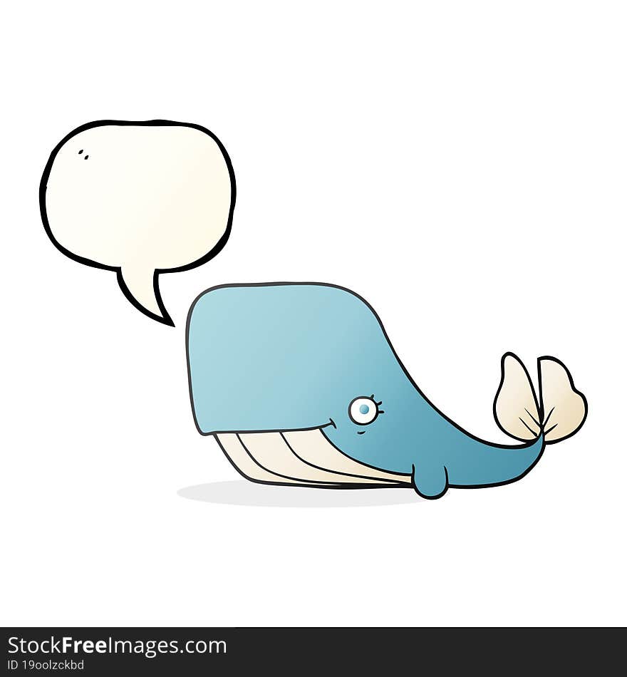 Speech Bubble Cartoon Happy Whale