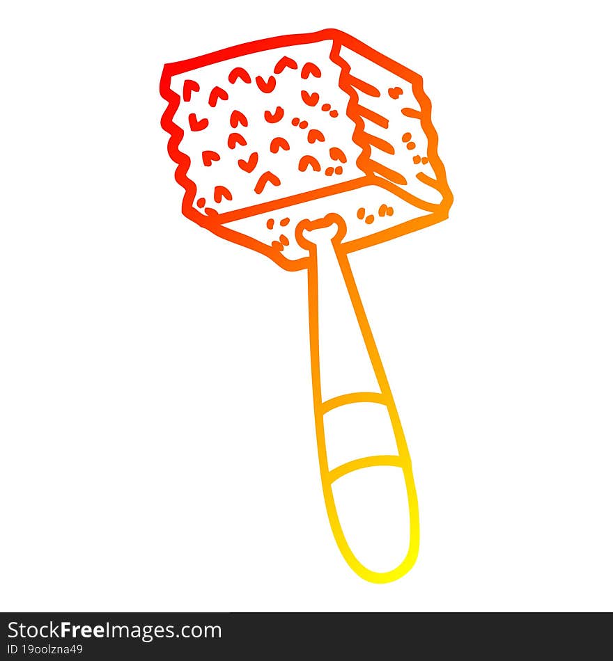 Warm Gradient Line Drawing Cartoon Meat Hammer