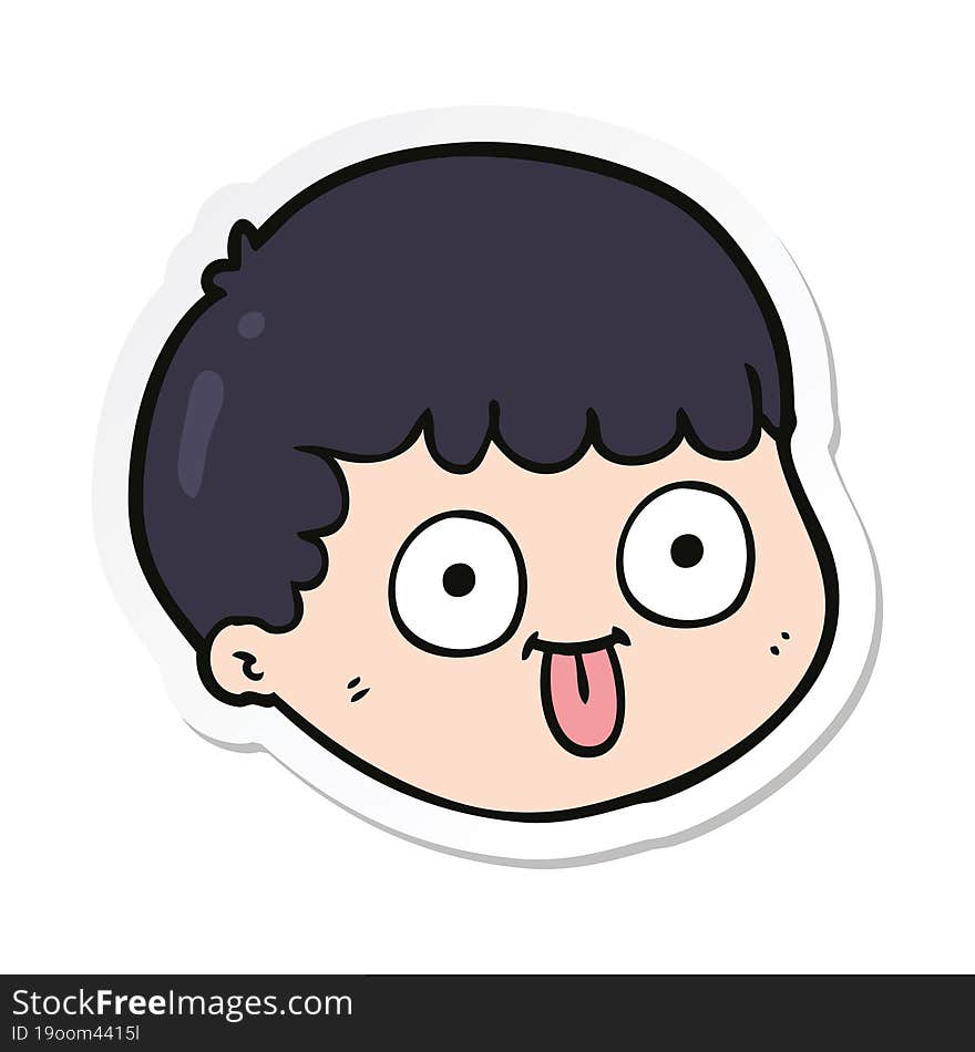 Sticker Of A Cartoon Male Face