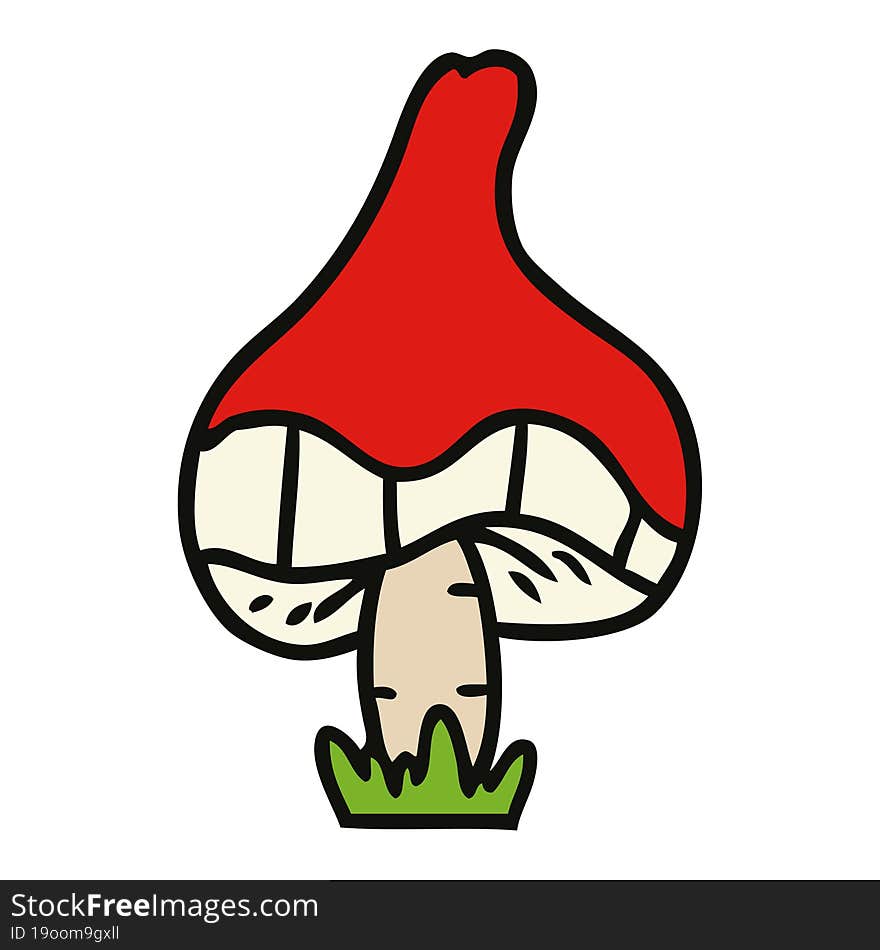 cartoon doodle of a single mushroom