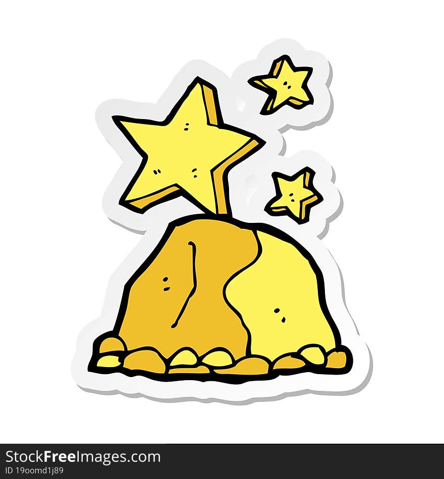 sticker of a cartoon gold nugget