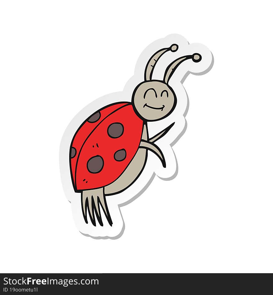 sticker of a cartoon ladybug