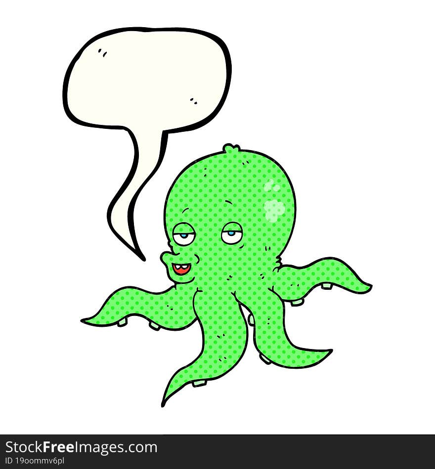 Comic Book Speech Bubble Cartoon Octopus