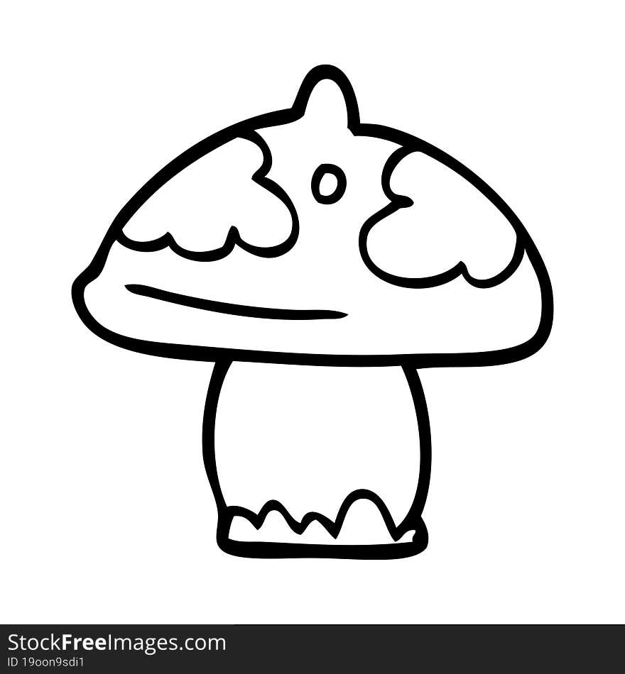 Line Drawing Cartoon Mushroom