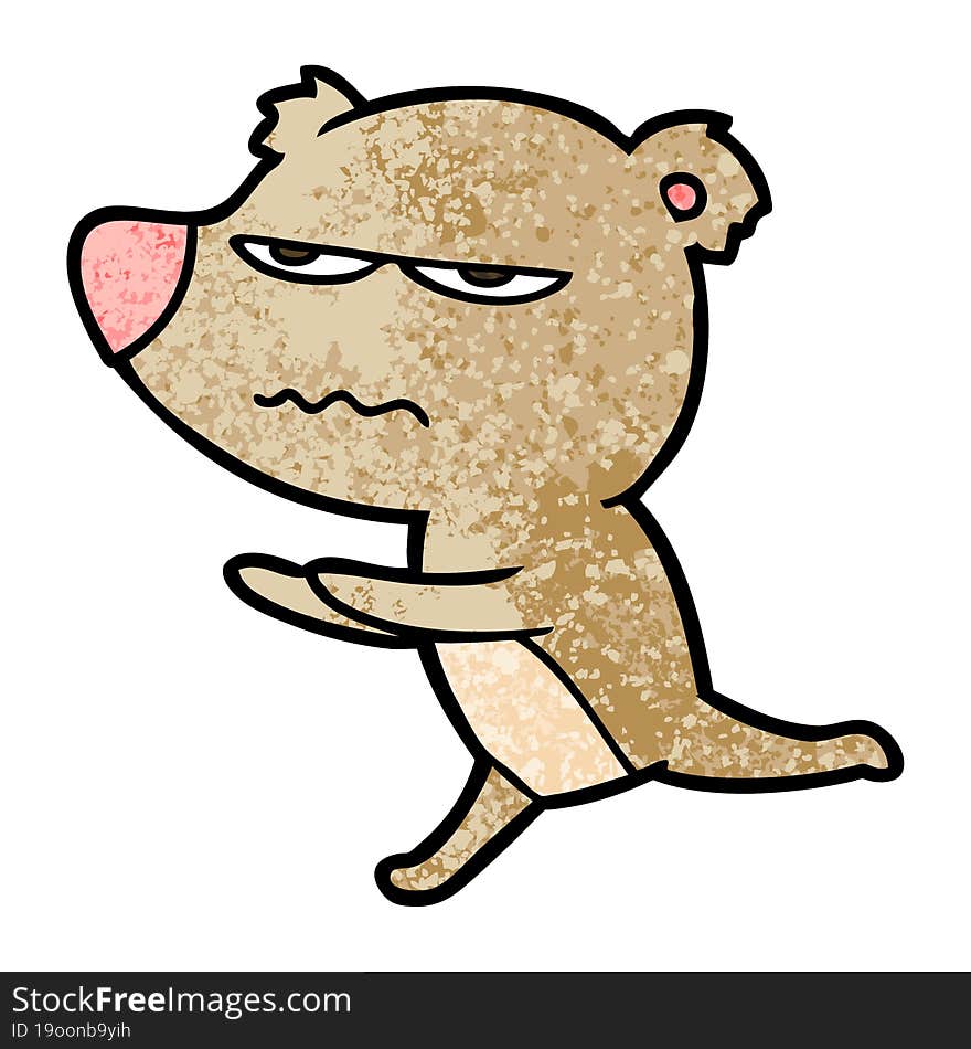 angry bear cartoon running. angry bear cartoon running