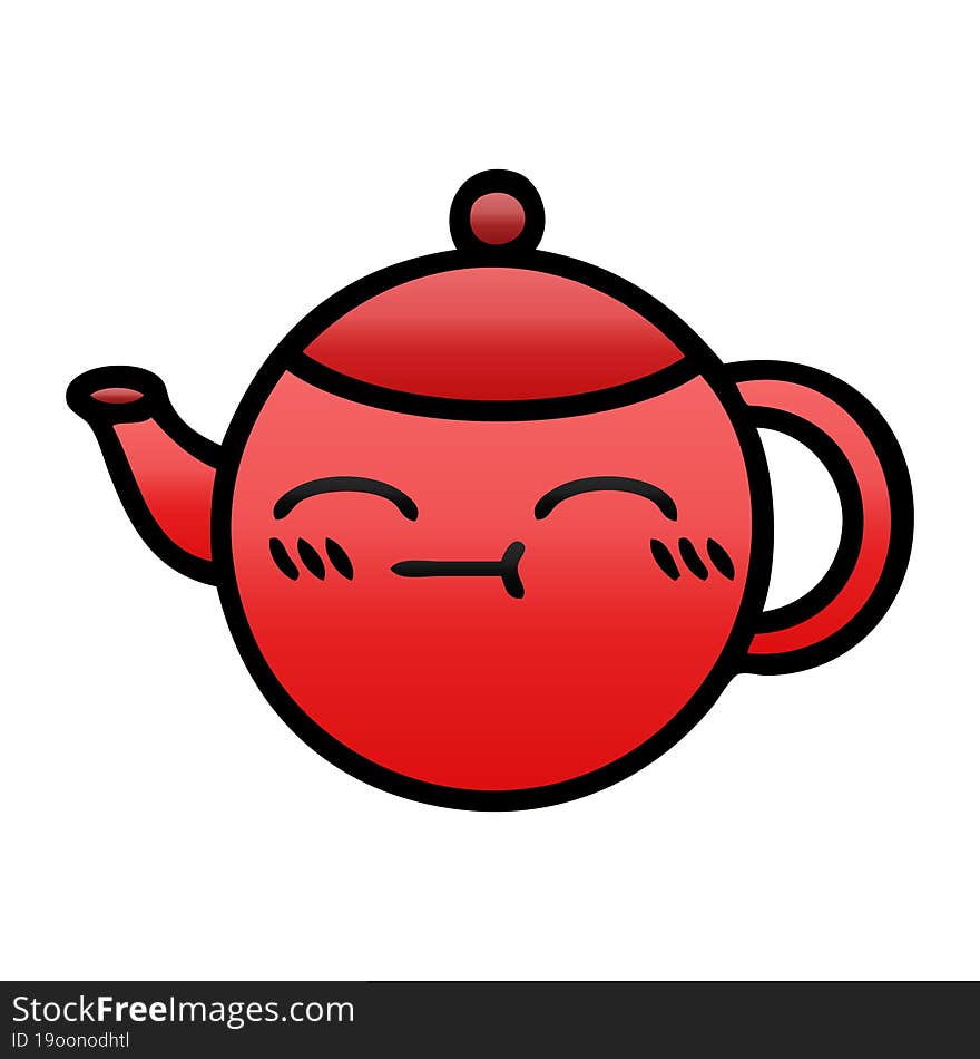 gradient shaded cartoon teapot