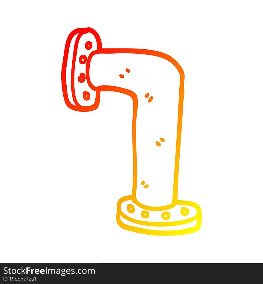 warm gradient line drawing cartoon water pipe