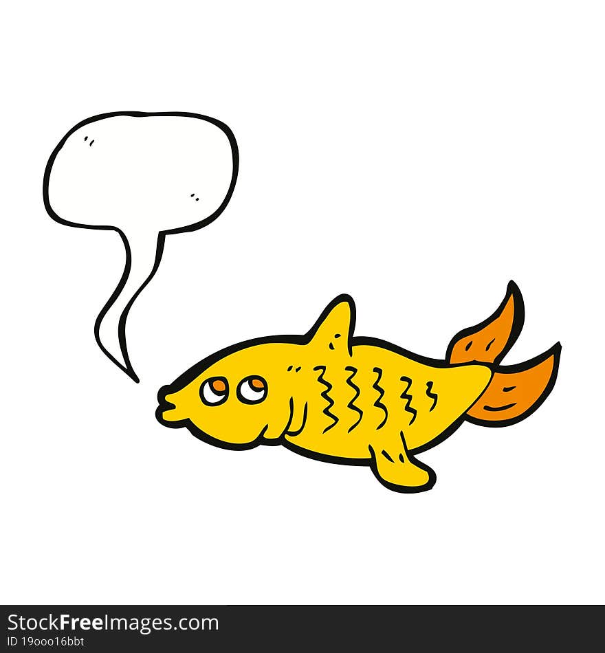 cartoon fish with speech bubble