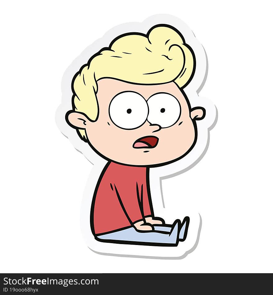 sticker of a cartoon staring man