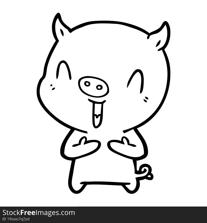 happy cartoon pig. happy cartoon pig