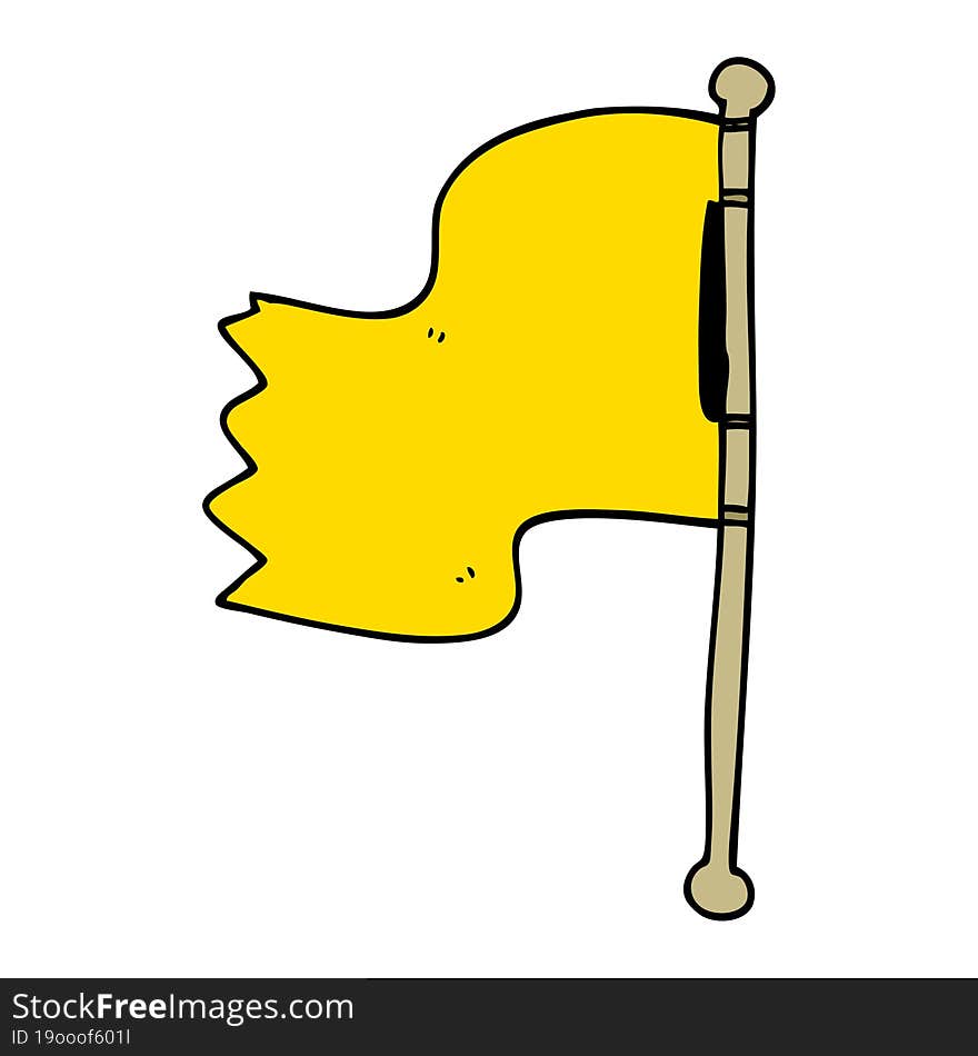 cartoon doodle waving flag