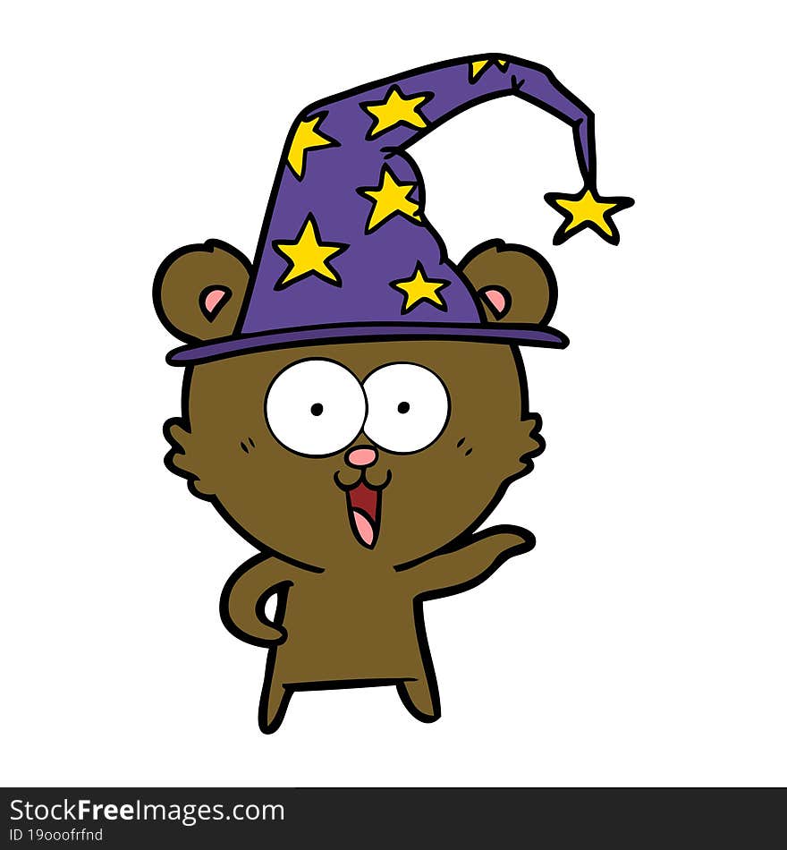 laughing wizard teddy  bear cartoon. laughing wizard teddy  bear cartoon