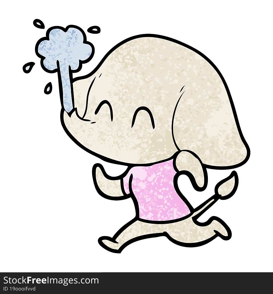 cute cartoon elephant spouting water. cute cartoon elephant spouting water