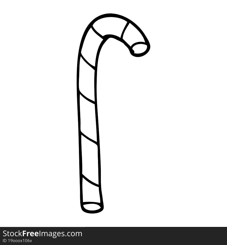 line drawing cartoon candy cane