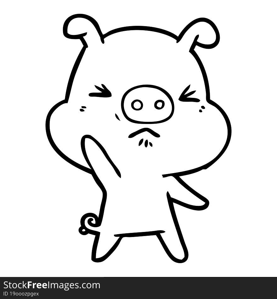 cartoon angry pig. cartoon angry pig