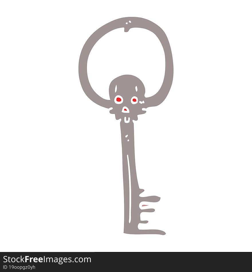 cartoon doodle spooky skull key