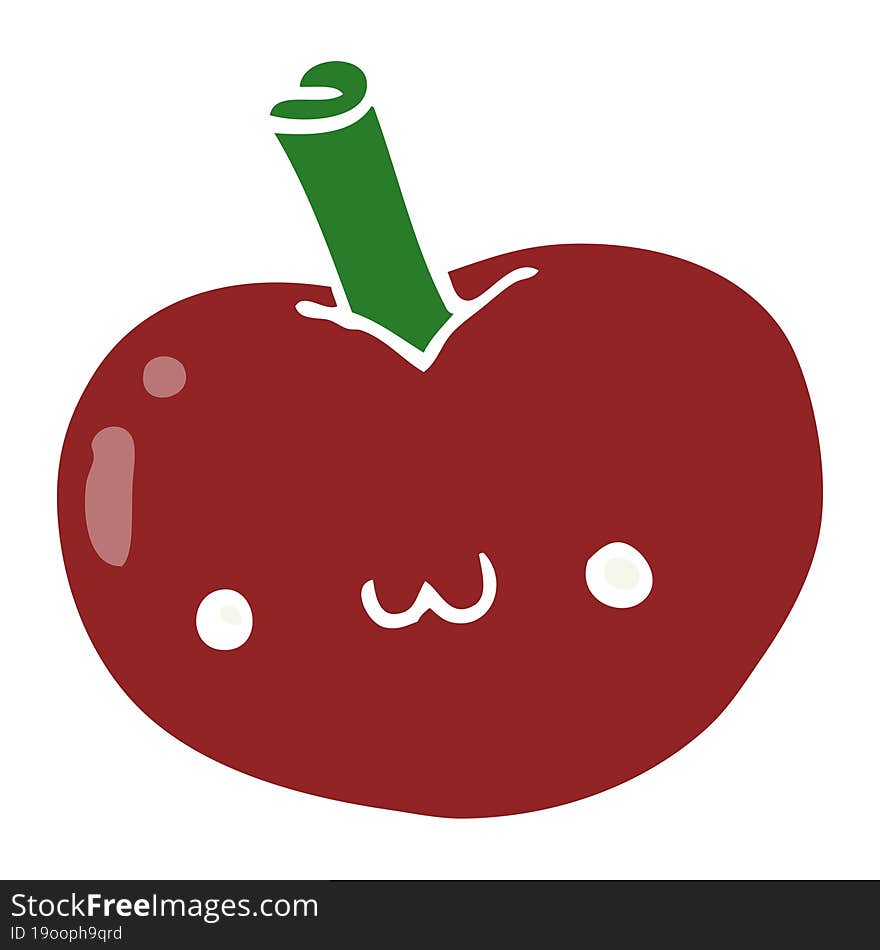 flat color style cartoon apple