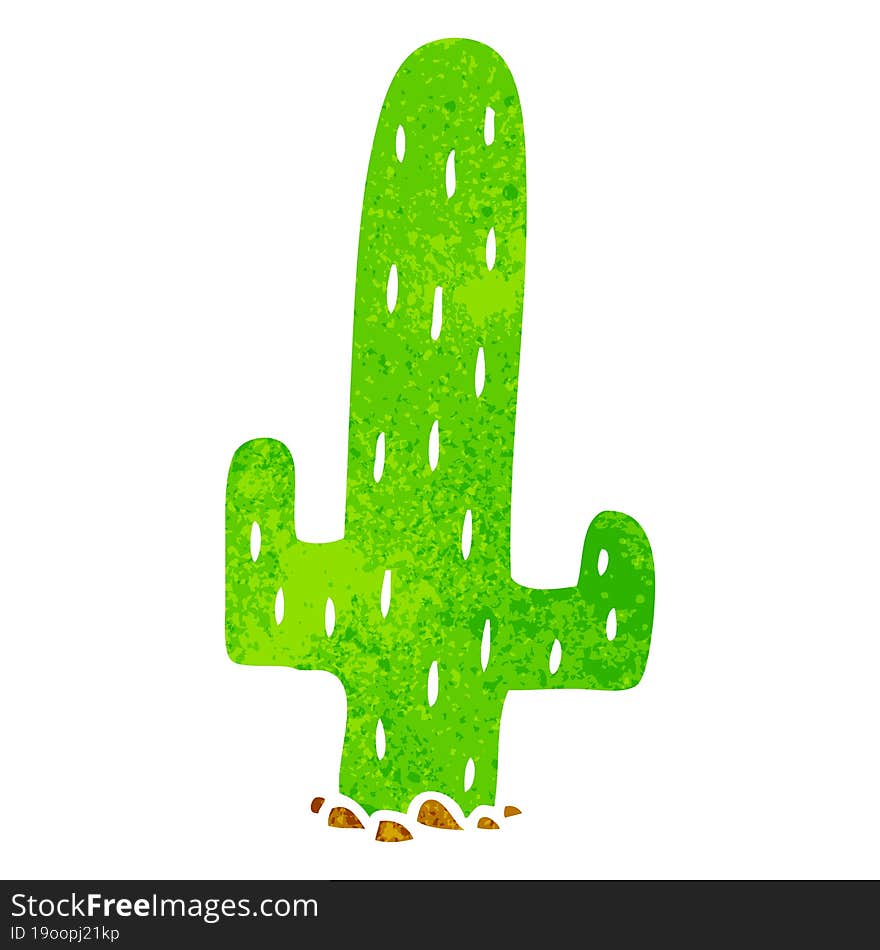 retro cartoon doodle of a cactus