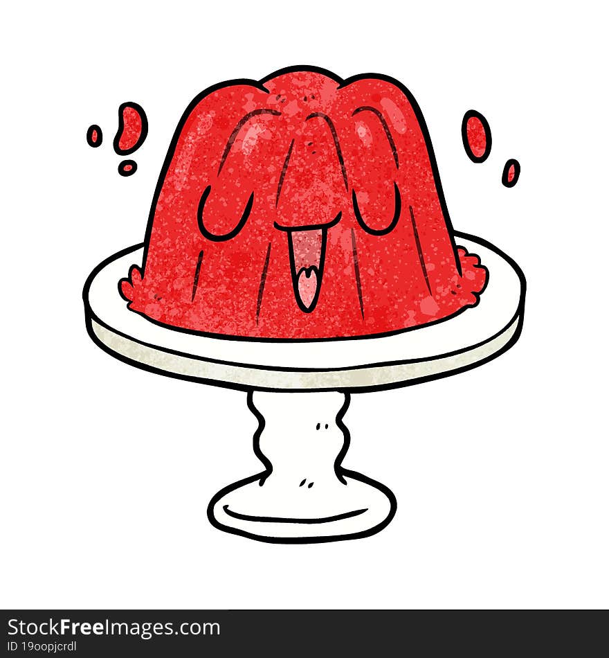 cartoon jelly on plate wobbling. cartoon jelly on plate wobbling