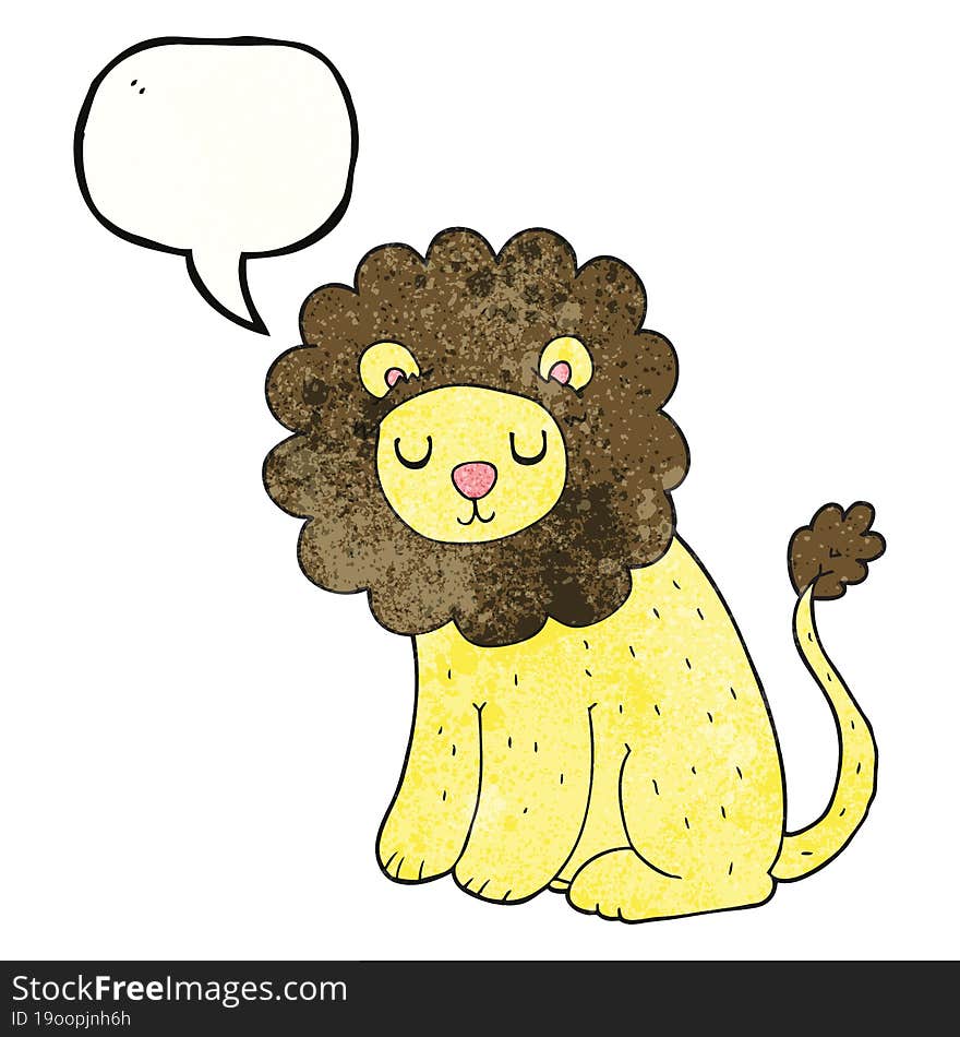 speech bubble textured cartoon cute lion