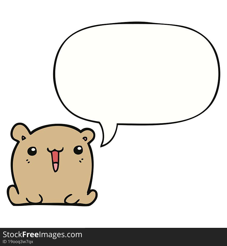 Cute Cartoon Bear And Speech Bubble