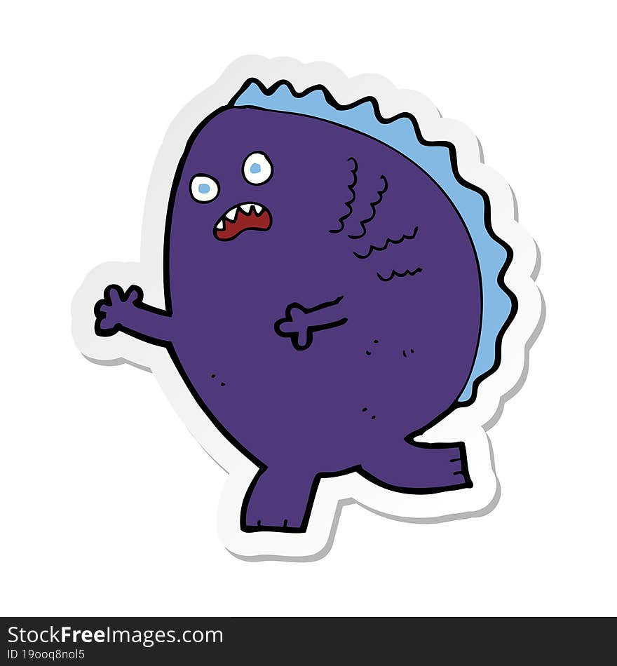 sticker of a cartoon monster