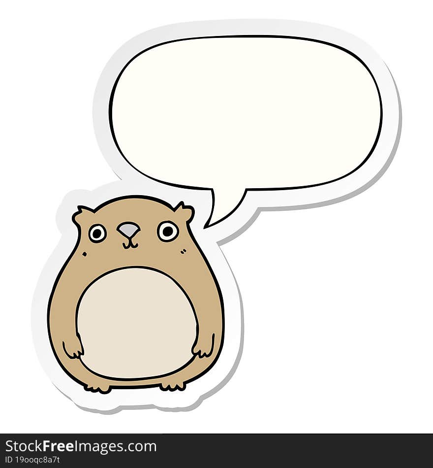 cartoon bear and speech bubble sticker