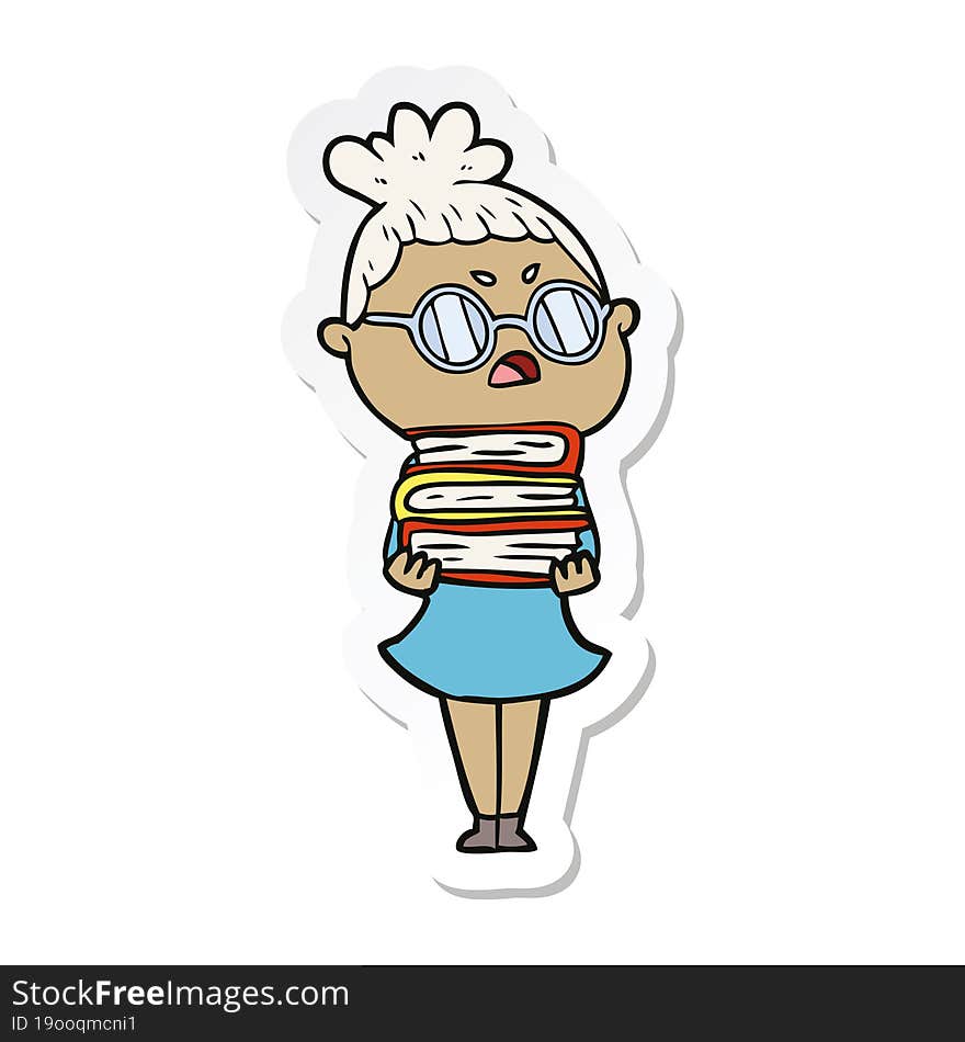 Sticker Of A Cartoon Annoyed Woman