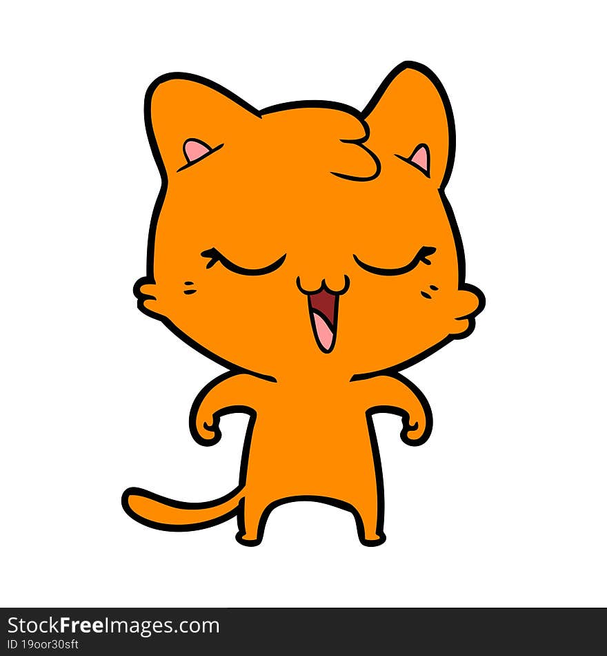 happy cartoon cat. happy cartoon cat