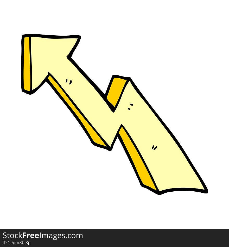 Cartoon Doodle Rising Arrow