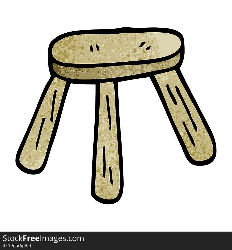 cartoon doodle of a wooden stool