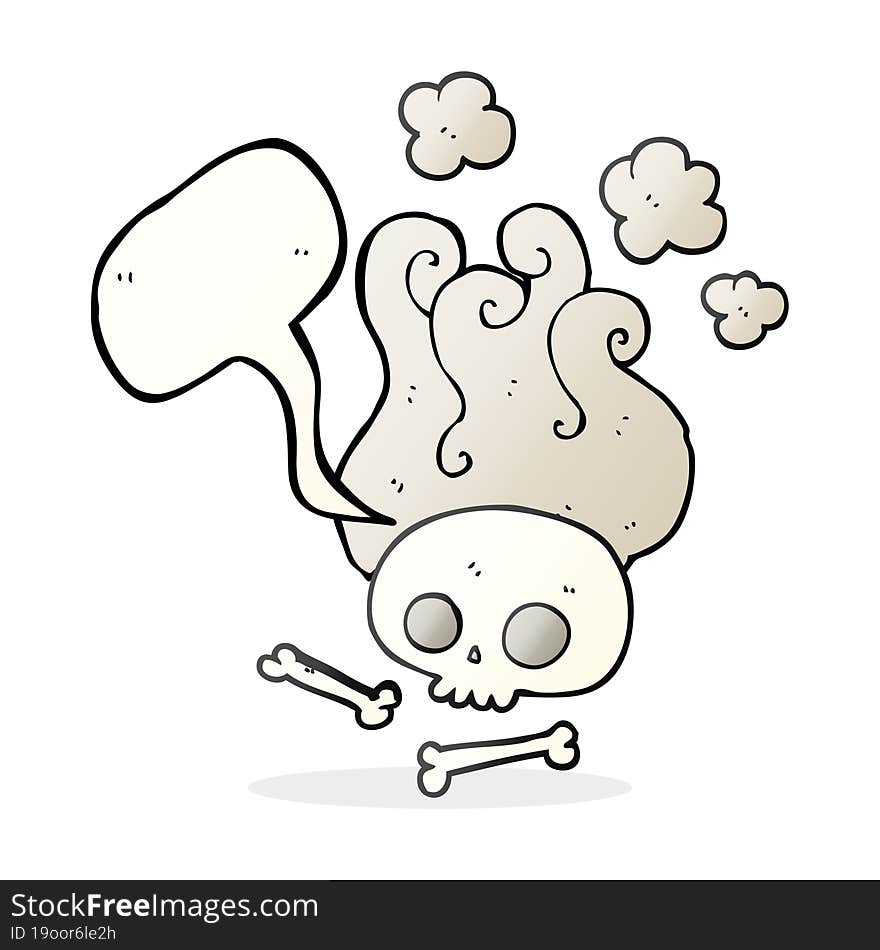 speech bubble cartoon skull and bones