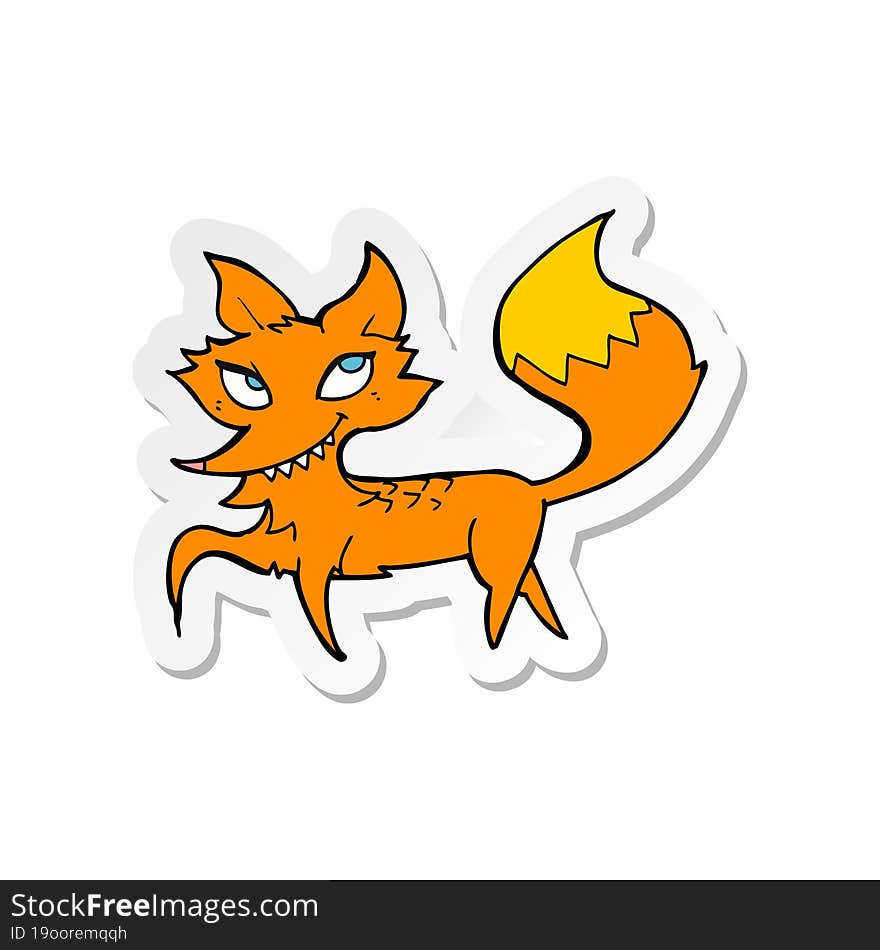 sticker of a cartoon fox