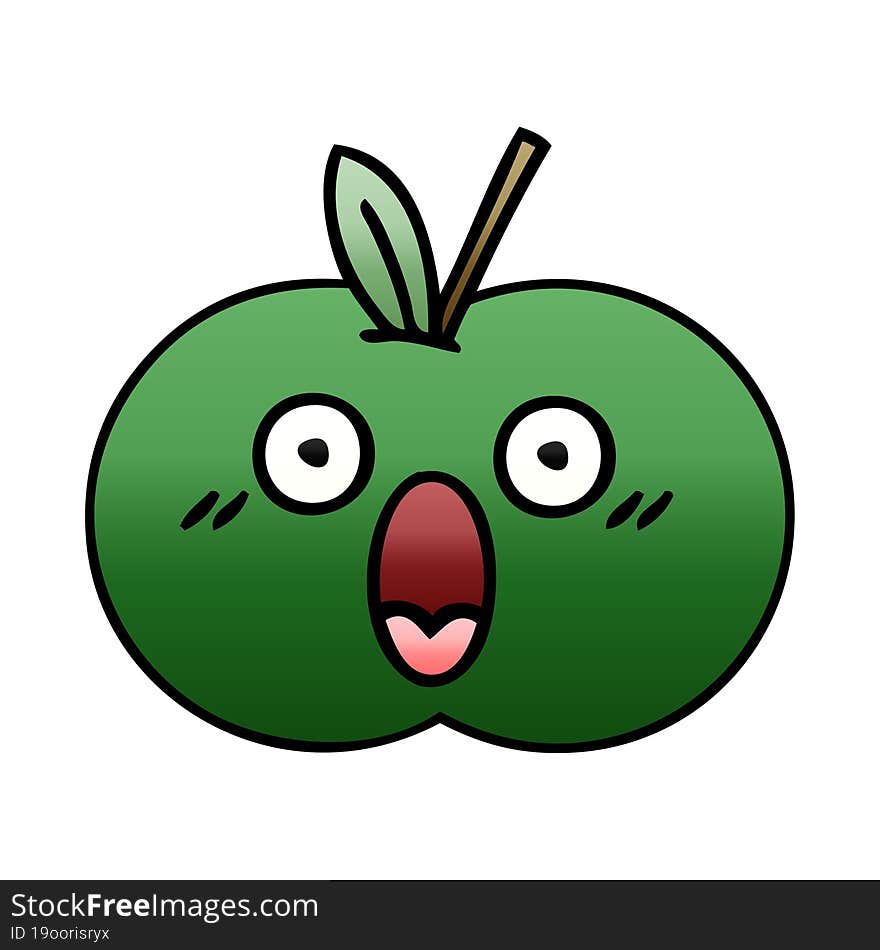 gradient shaded cartoon juicy apple