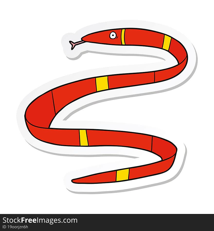 sticker of a cartoon sea snake