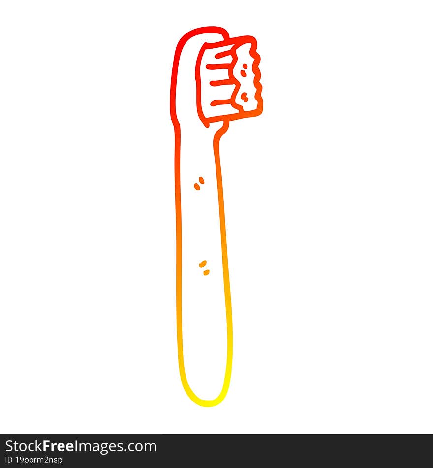 Warm Gradient Line Drawing Cartoon Tooth Brush