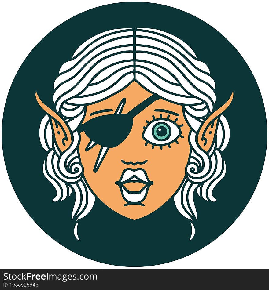 Elf Rogue Character Face Icon