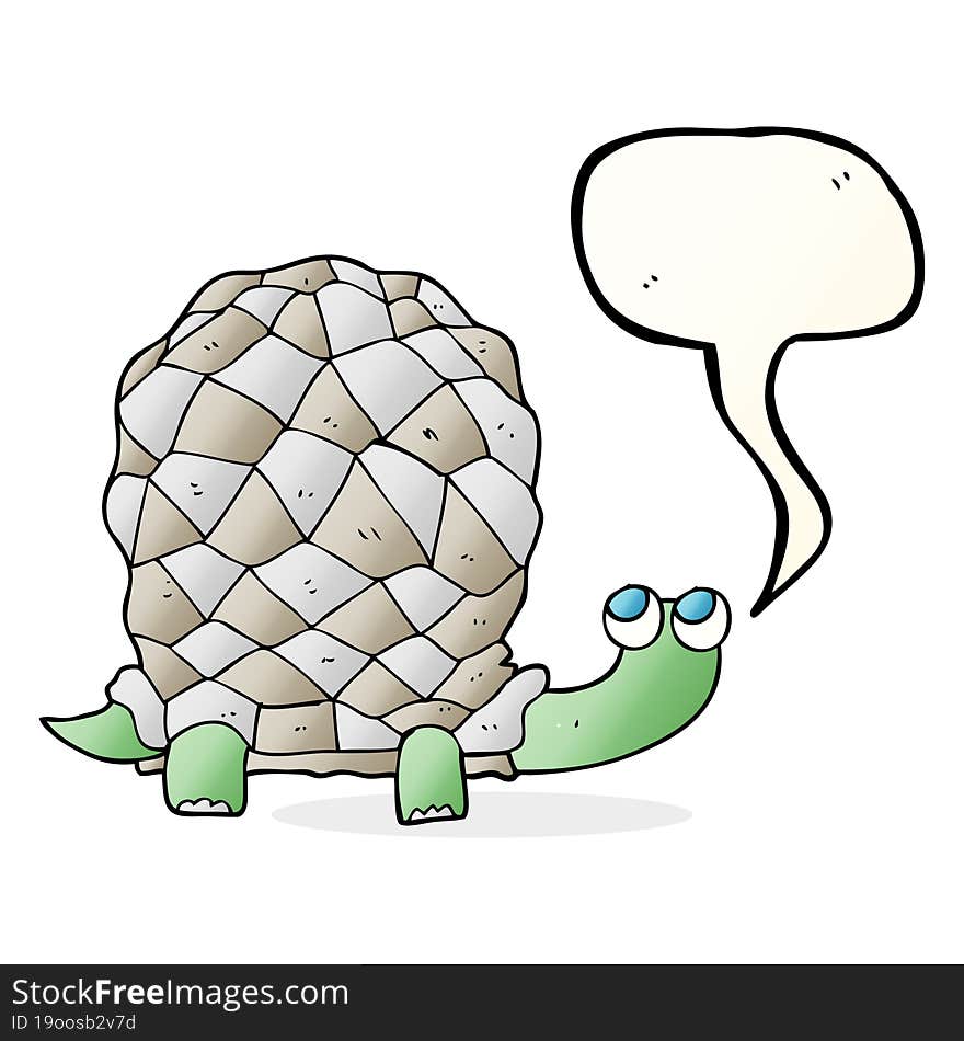 freehand drawn speech bubble cartoon tortoise