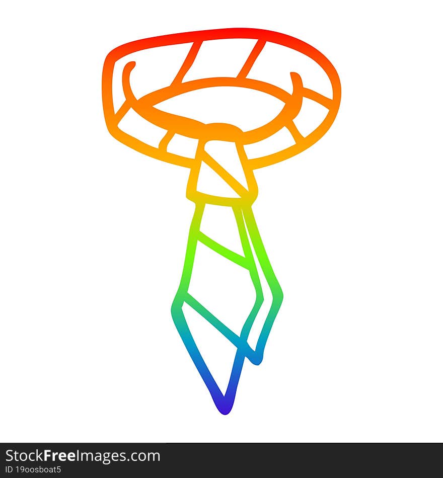 rainbow gradient line drawing cartoon office tie