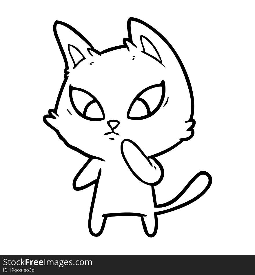 confused cartoon cat. confused cartoon cat