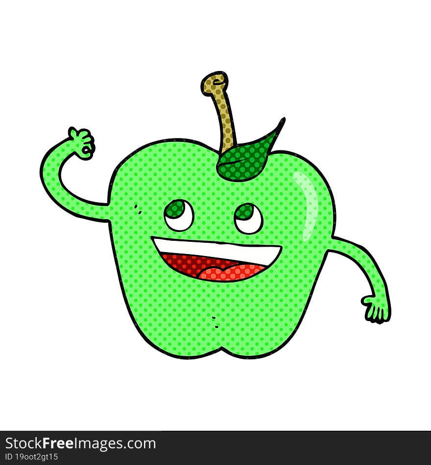 freehand drawn cartoon apple