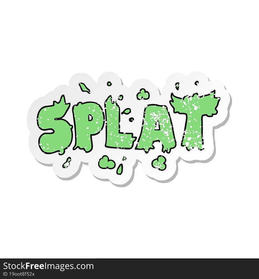 retro distressed sticker of a cartoon splat