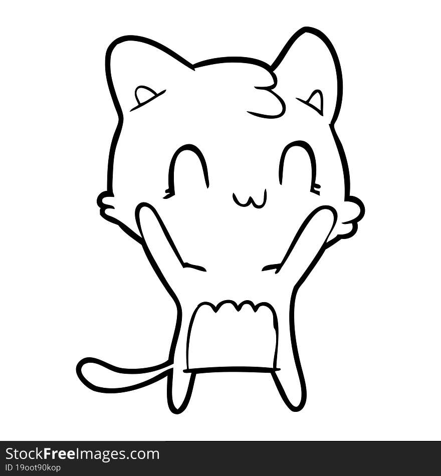 cartoon happy cat. cartoon happy cat