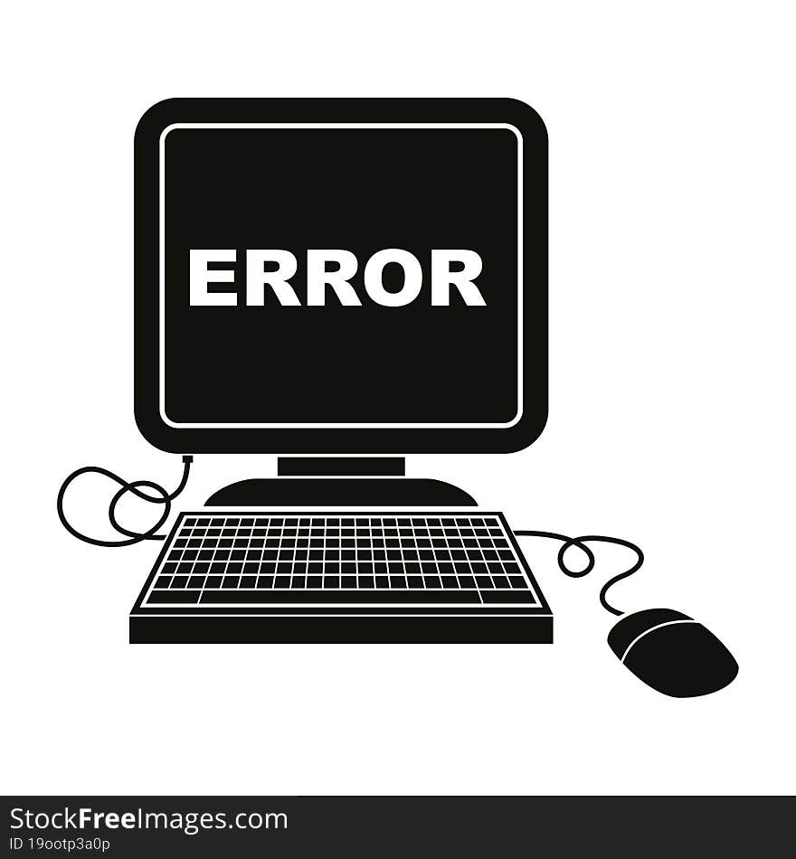 vector icon illustration of a computer error